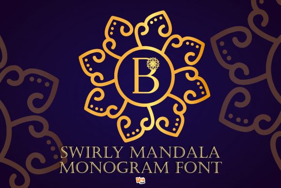 Swirly Mandala Monogram: Elegant Decorative Font for Editorial Design